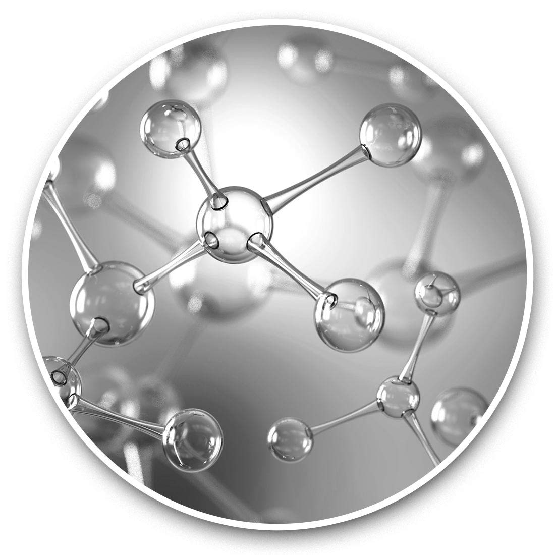 Destination Vinyl Ltd Bw Molecule Atom Chemistry Physics 35373 Vinyl Stickers (Set Of 2) 15Cm (Bw) - Molecule Atom Chemistry Physics Laptop Tablet Luggage Scrapbook #35373