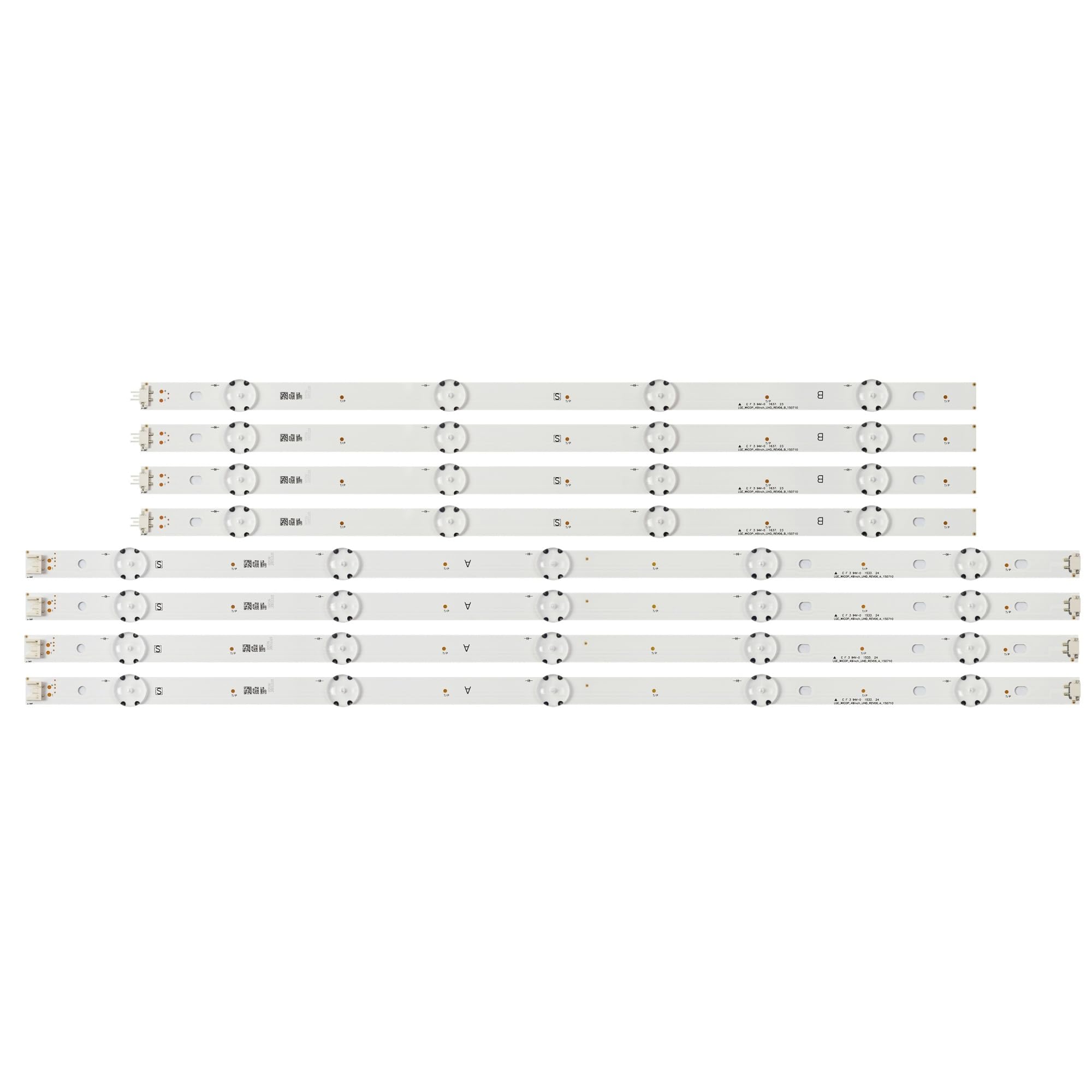 Barra LED da 8 Pezzi Compatibile for LG 49UH610V 49UH610A 49UH6100 49LF5100 49UH6030 49UF640V 49UF6400 49UH6507 Lge_WICOP_49 Pollici