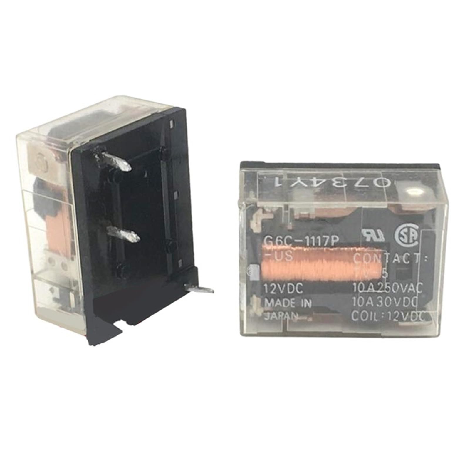 Relais G6C-1117P 12V CC à 4 broches haute capacité 10A 250V CA