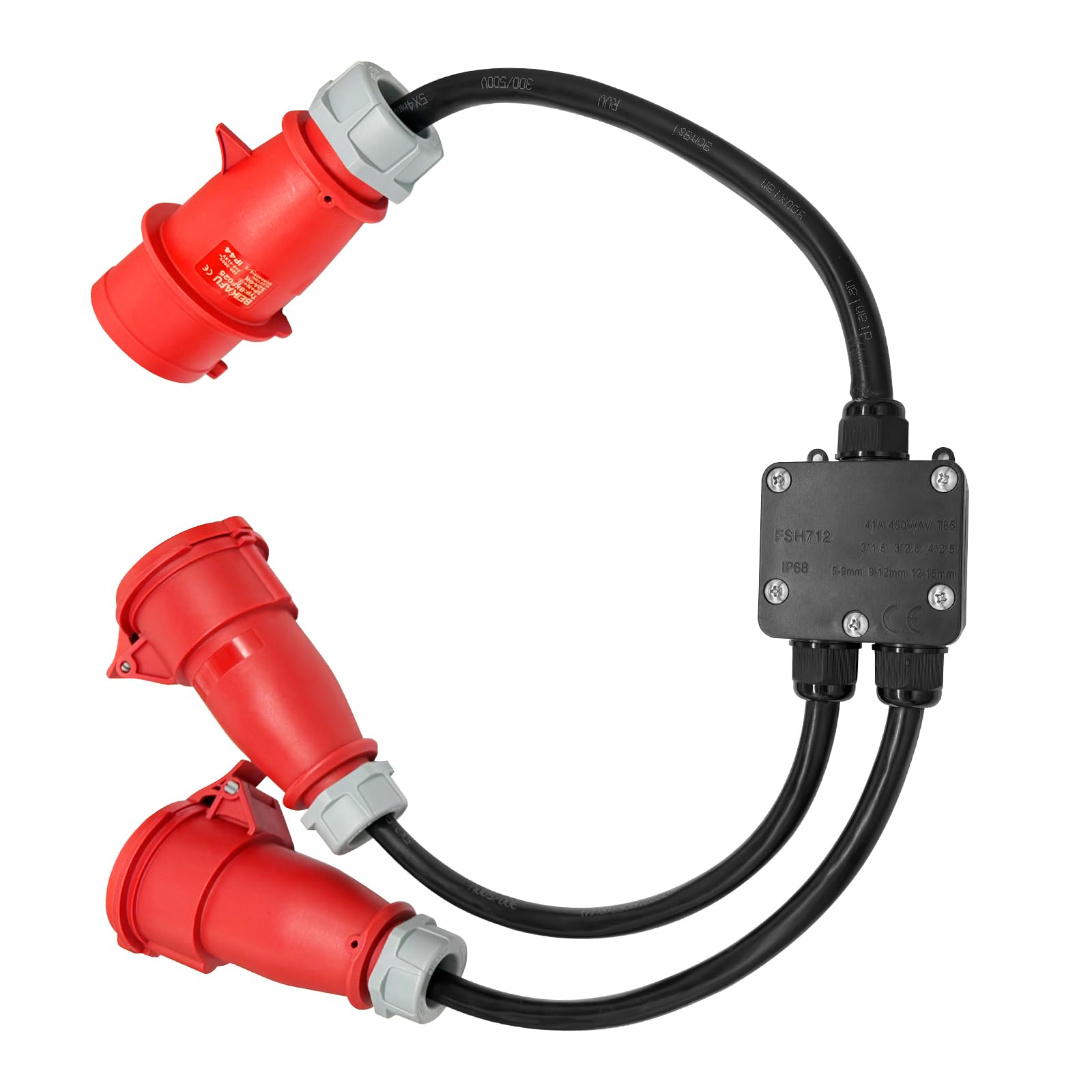 CEE Adapter 32A Auf 16A – Starkstrom Verteiler Mit 2 Steckdosen & Leitungsschutzschalter IP44