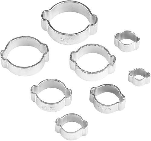 Miniatura 3 de 10 clips de manguera de abrazadera, clips de manguera, cierre de manguera, abrazadera de manguera de dos orejas de acero inoxidable chapado en zinc