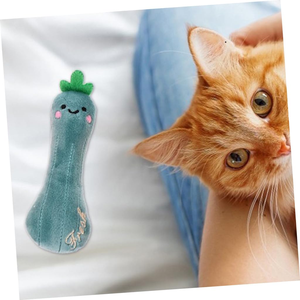FRCOLOR 3pièces Jouet Peluche pour Chat avec Herbe Chat Jouets Mordre pour Interieur Lot de Amusants pour