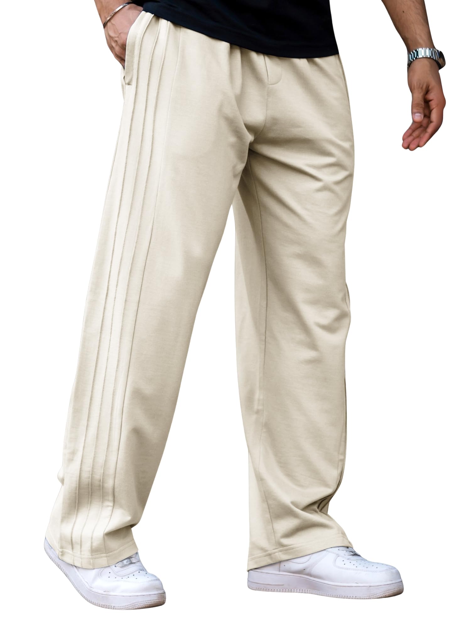 Maniac || Mens || Plain 3 line Pleate || Cotton || Trackpant-picture-13