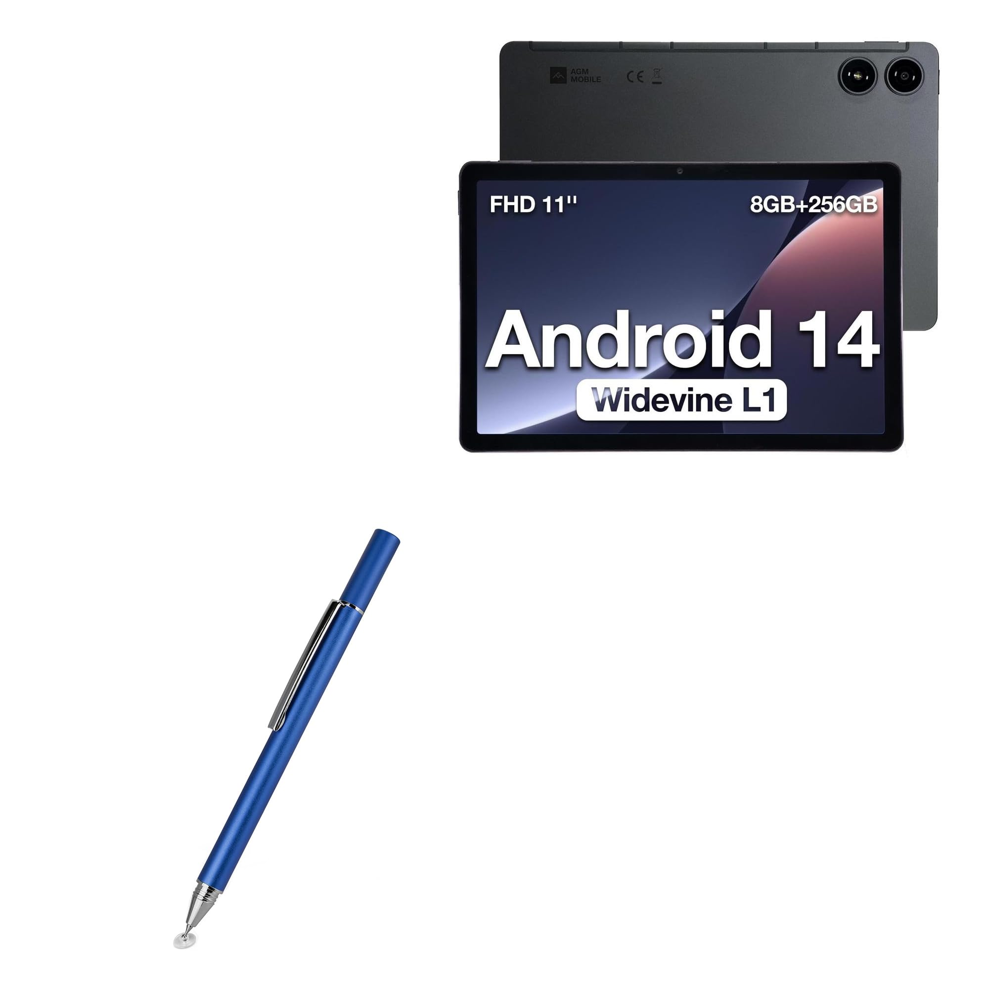 BoxWave Stylus Pen Compatible with AGM PAD P2 Android 14 Tablet (11 in) - FineTouch Capacitive Stylus, Super Precise Stylus Pen - Lunar Blue