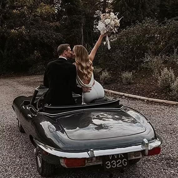 Satin Mermaid Wedding Dresses for Bride 2026 Beach Simple Backless Bridal Gown with Train HS002 - Image 8