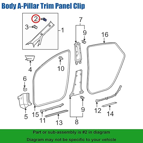 Miniatura 4 de OAUTOO 10 piezas de adorno de techo y poste delantero del pilar clip para Toyota 90950-08004, Nissan 76988-JM00A
