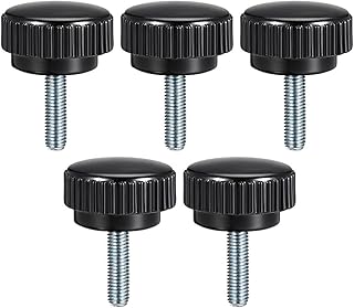 Tool parts M8 x 20mm Male Thread Knurled Clamping Knobs Grip Thumb Screw On Type 5Pcs