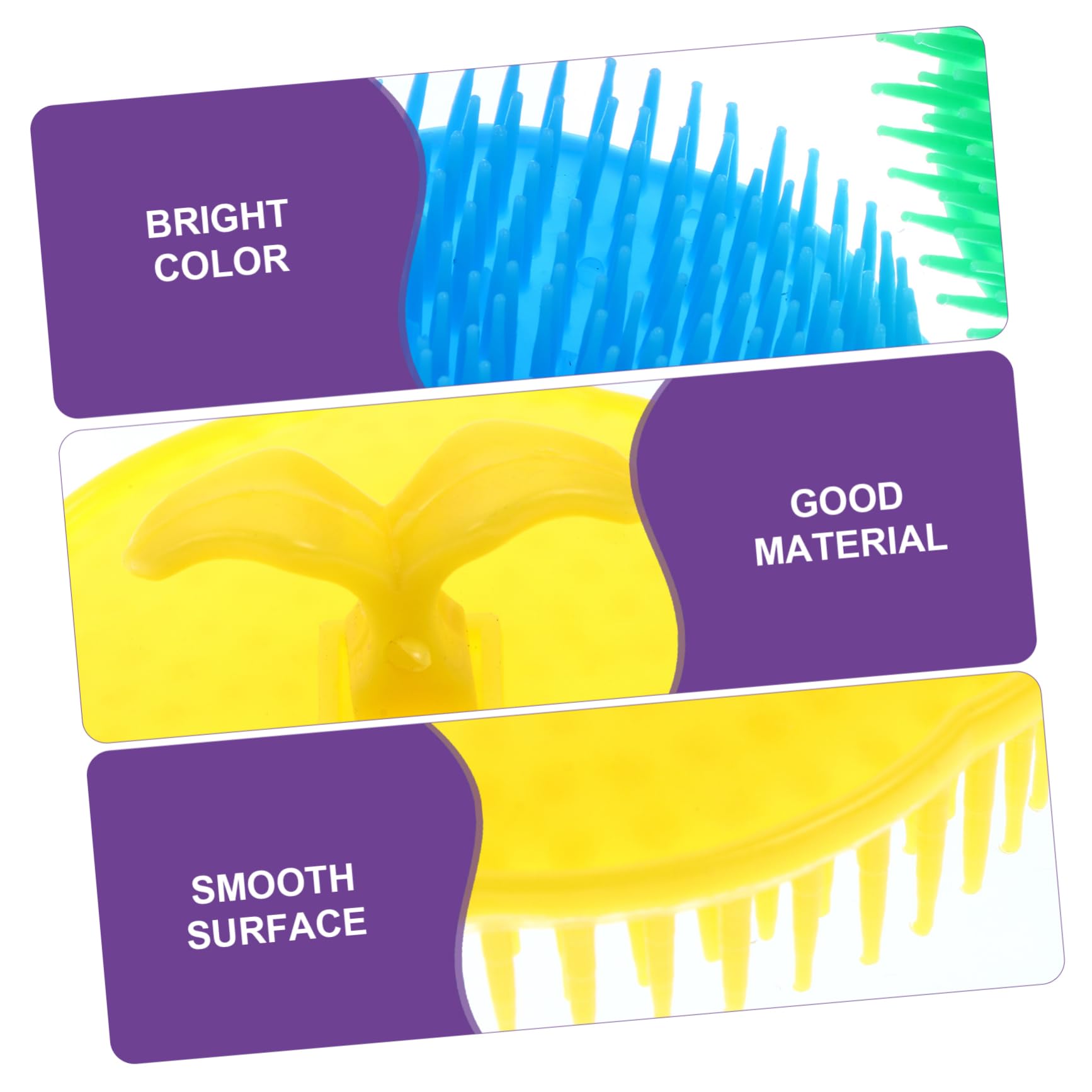 ORFOFE Cepillo Masajeador para Cuero Cabelludo y Cabello Ligero de Plástico Diseño Ergonómico, Adecuado para Lavado y Viaje, Paquete de 12 Unidades Color Aleatorio