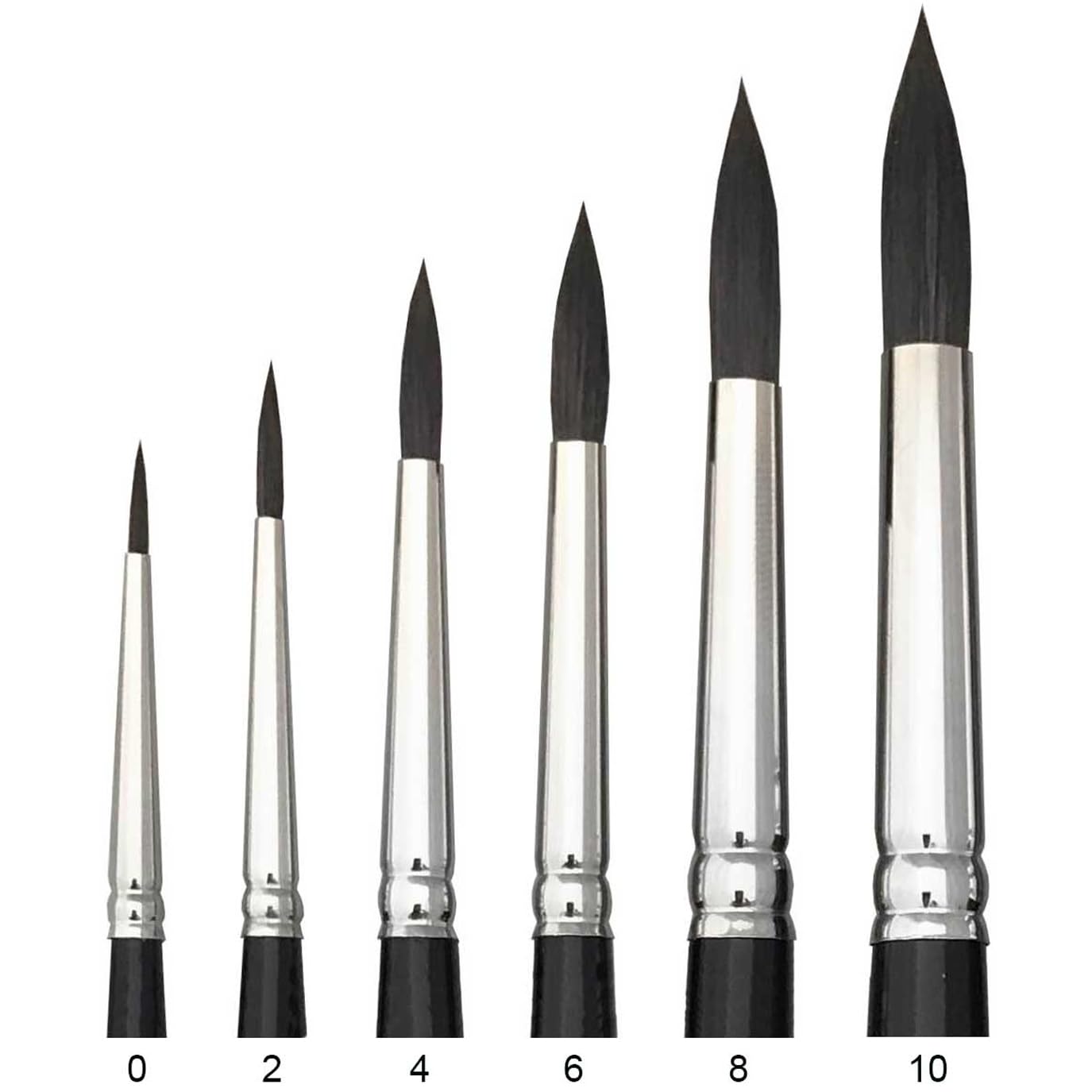 TrekellOnyx Synthetic Squirrel Short Handle Artist Brushes for Watercolor Painting Round - 8010 Series / 6