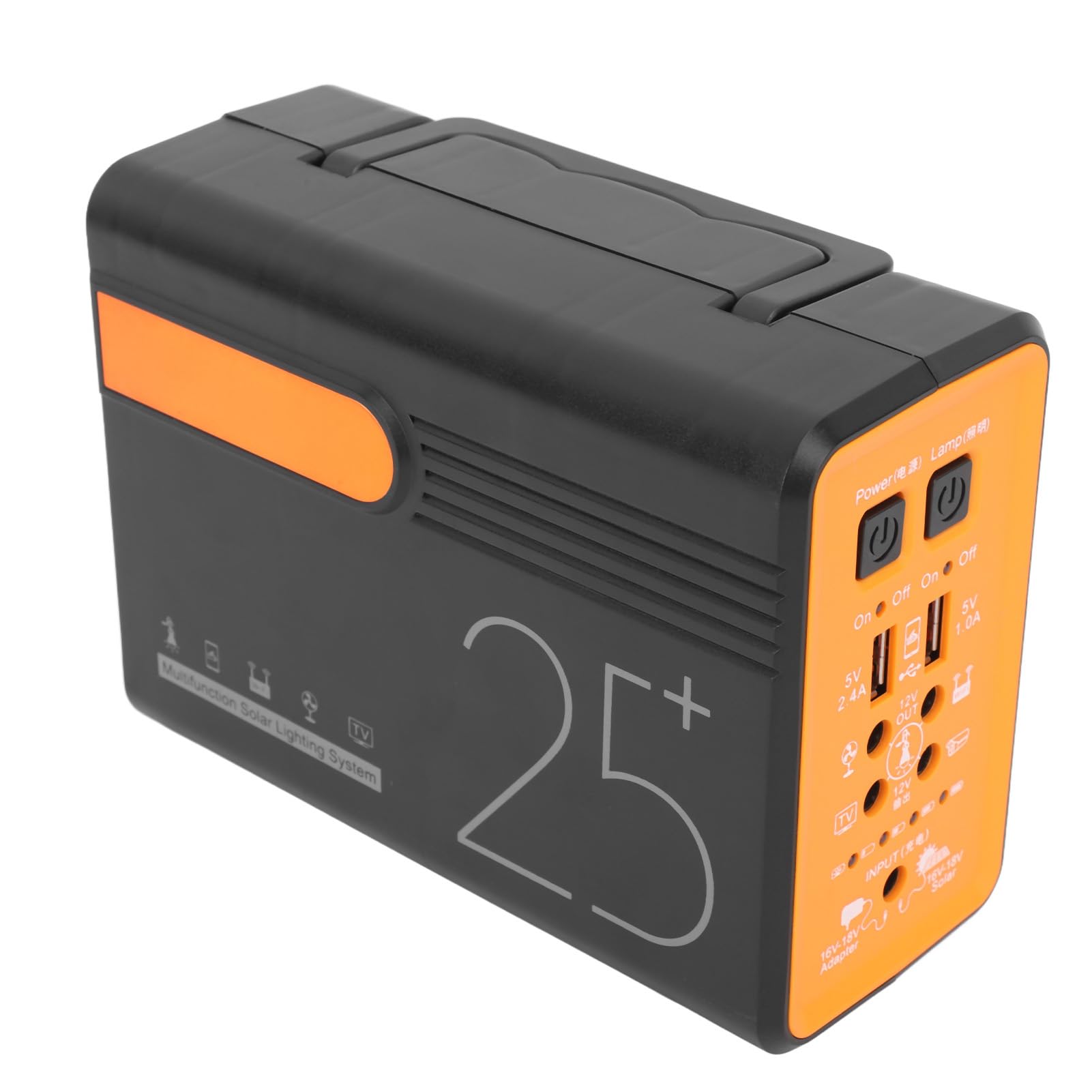 Fdit Generatore Solare Portatile Power Station 25200mAh LiFePO4 con 4 Lampadine a LED 7,1x3x5,1 Pollici per Viaggi in Campeggio Emergenza Domestica
