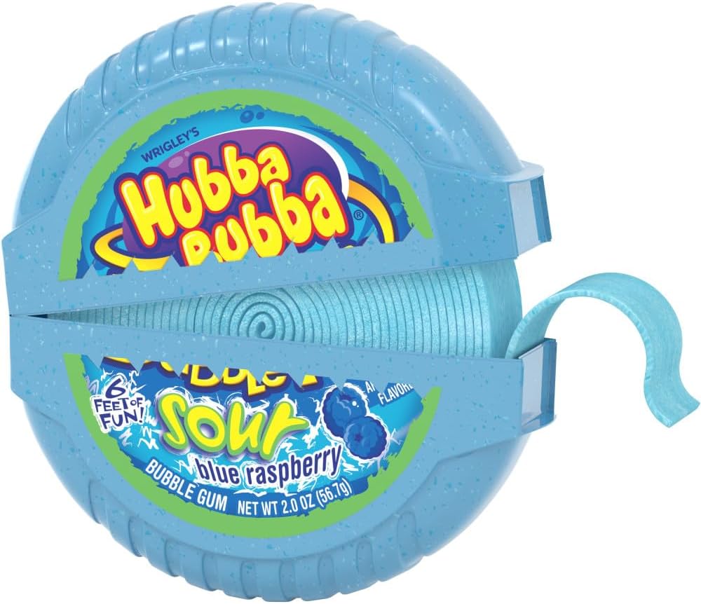 HUBBA BUBBA Bubble Gum Tape - Original Blue Raspberry Chewing Gum Bulk