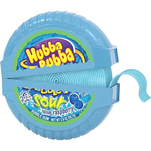 Miniatura 5 de HUBBA BUBBA - Cinta de mascar de burbujas de frambuesa azul agrio 2 onzas paquete de 6