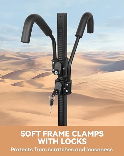 Miniatura 6 de Soporte para bicicleta con cerradura, plataforma para 2 bicicletas para automóvil, SUV, RV, caravana, camión, remolque, portabicicletas para