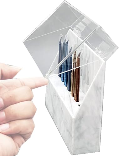 Miniatura 2 de Estante para pinzas, soporte de pinzas a prueba de polvo, soporte de exhibición de pinzas acrílicas de 8 agujeros, estante de almacenamiento, caja