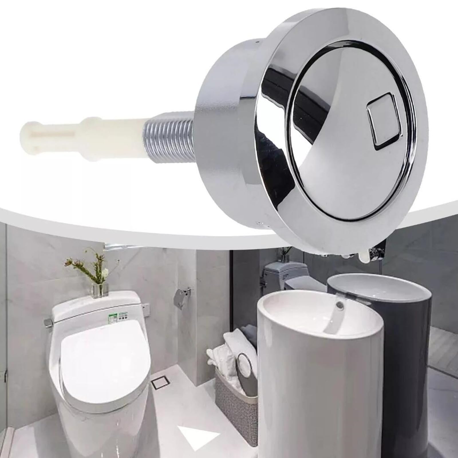 BODYA Water Tank Drain Button Dual Flush Cistern Push Button for Geberit Chrome Finish Bathroom Toilet Accessories Silver - Image 4