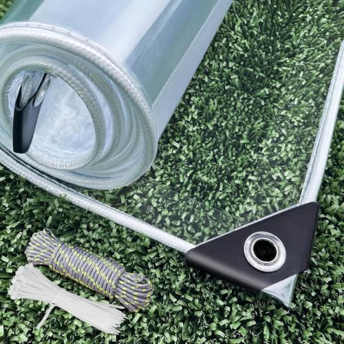 Strapazierfähige PVC-Abdeckplane mit Ösen, wasserdicht, winddicht, reißfest, für den Außenbereich...