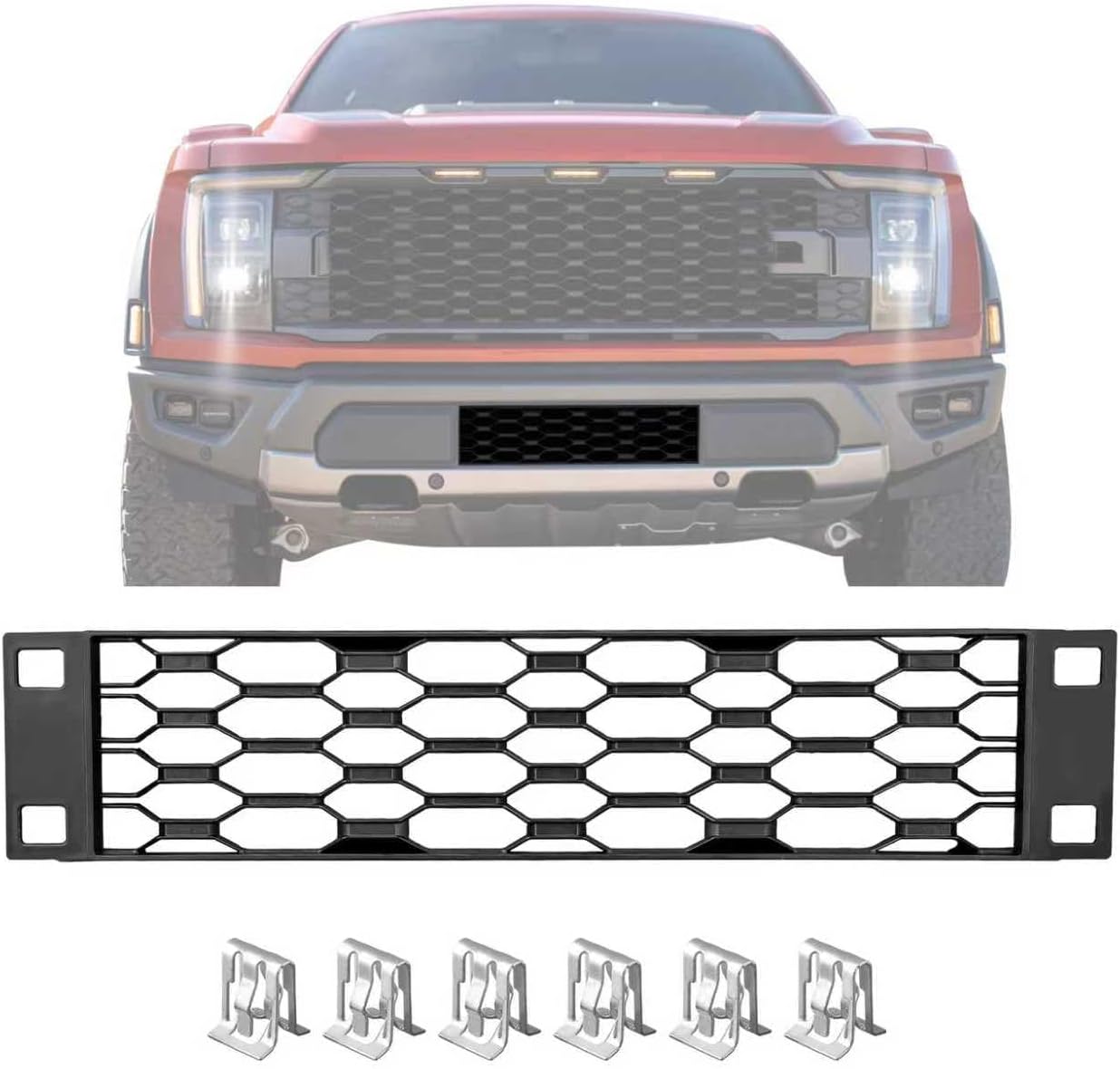 COOL STAR Bumper Cover Lower Grille Insert Trim Front Compatible with Ford F-150 Raptor 2021-2023 Replaces FO3179688 ML3Z-17B968-AF ML3Z17B968AF