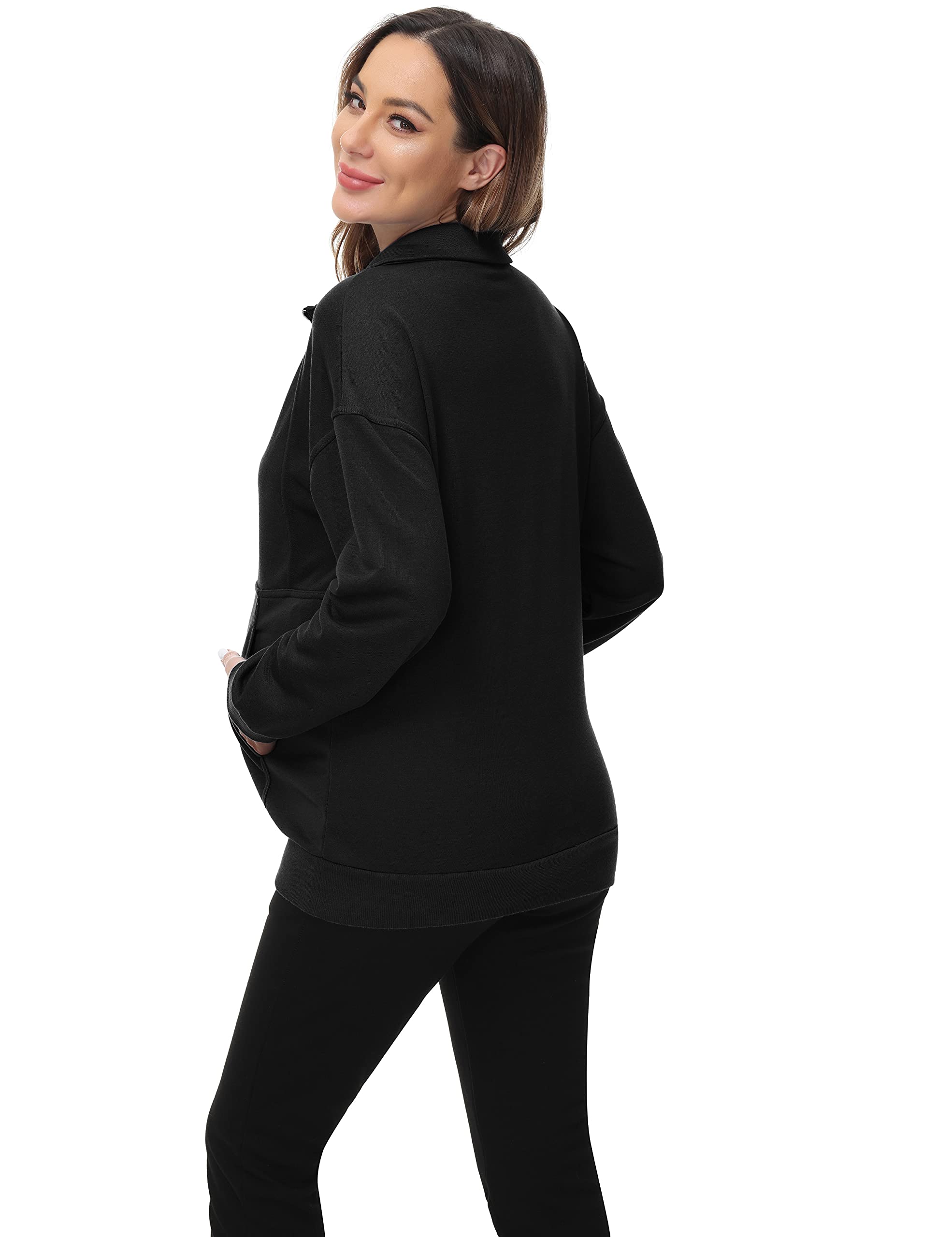 Maacie Vêtements de maternité - Hauts à manches longues - Pull de grossesse - Coupe décontractée - Hauts pour femmes enceintes