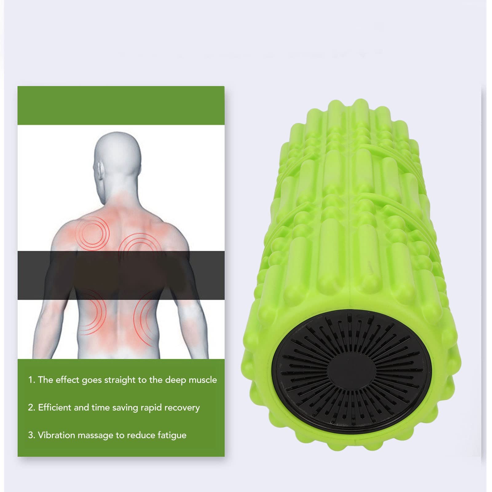 Rullo Vibrante Schiuma 5 Velocità Massaggio Muscolare Recupero Sportivo TriggerPoint Altoparlante Integrato Resistente