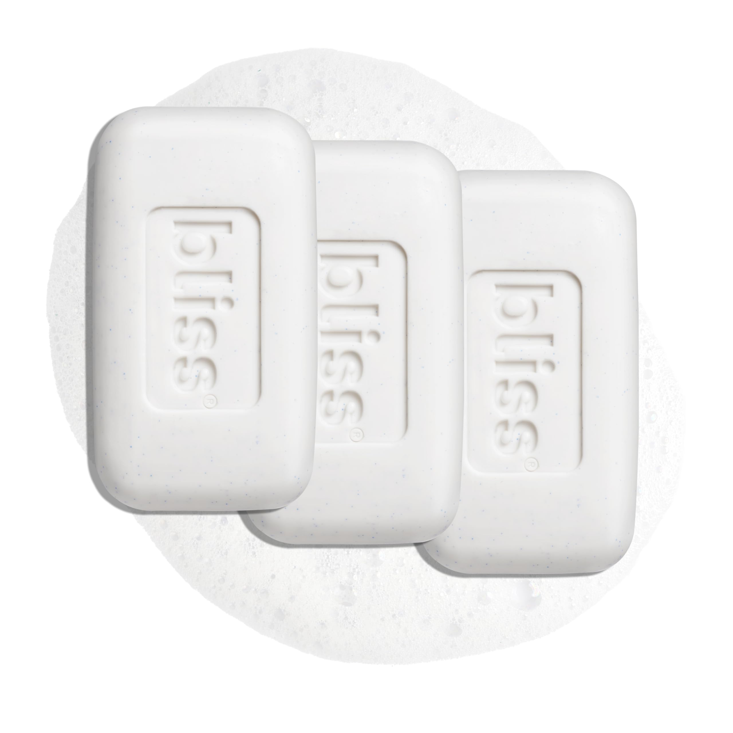 BlissAmazon Exclusive Mint Bath Bar 3-Pack - Exfoliating & Hydrating Soap with Peppermint Oil & Jojoba Beads for Supremely Soft Skin - Soothes, Refreshes & Gently Scrubs Away Dead Skin Cells, 3 Bars