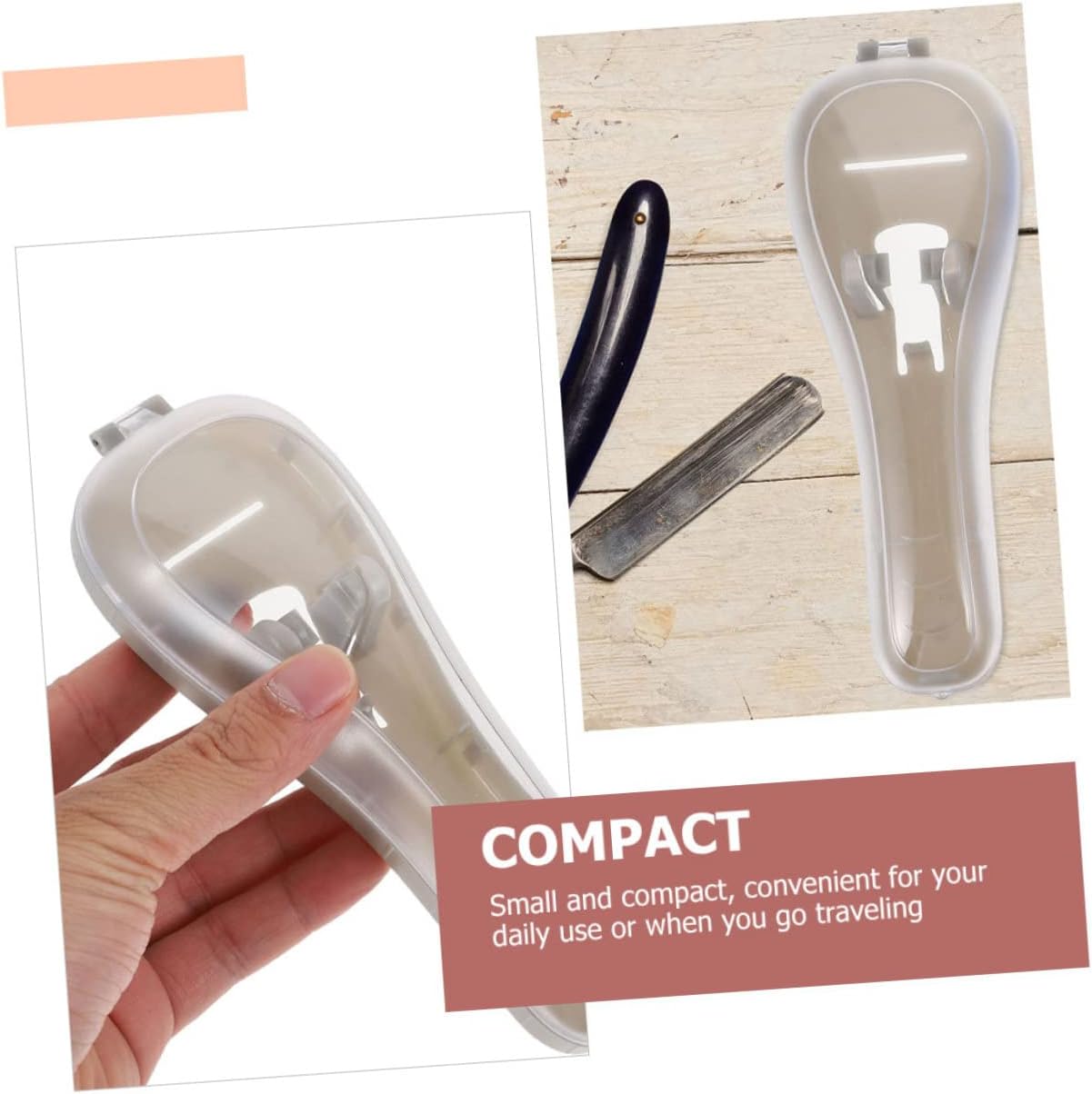 MAGICLULU 2pcs Portable Shaver Case Reusable Razor Holder for Travel Compact Razor Storage Container Lightweight Protection for Daily Use Blue and Gray image 5