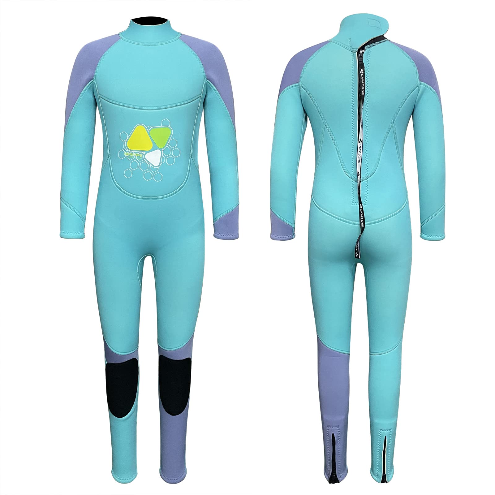 LayaTone Kids Wetsuit 3/2mm Neoprene Full Body Kids Wet Suits for Boys Girls One Piece Wetsuit for Swimming Diving Surfing Freediving Canoeing