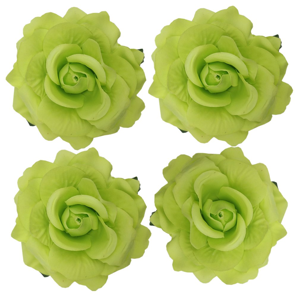 La Homein Sanrich 4pcs/Pack Fabric Rose Hair Flowers Clips Mexican Hair Flowers Hairpin Brooch Headpieces