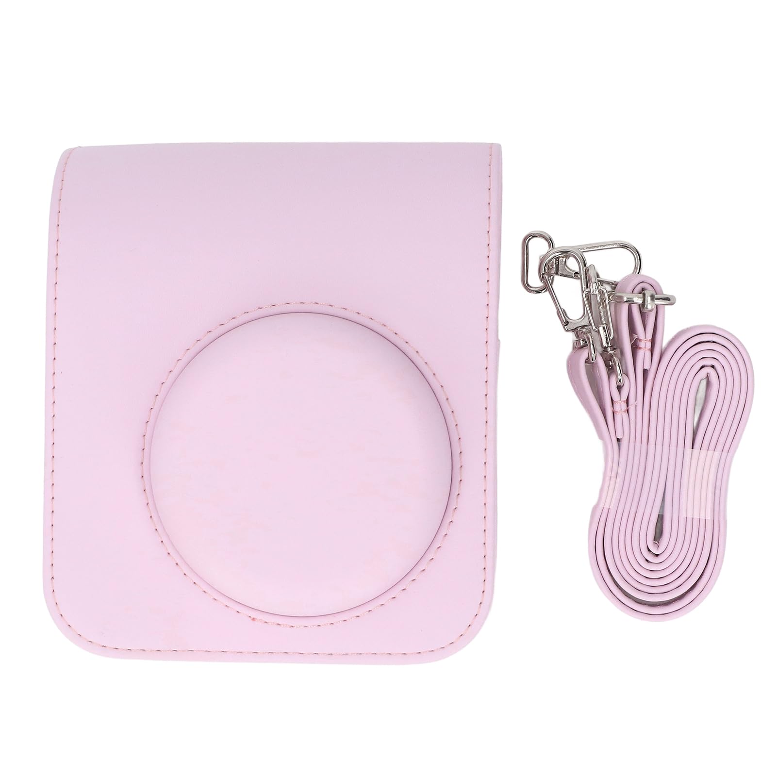 Custodia portatile per fotocamera istantanea in pelle PU retrò per fotografia Mini12 (Rosa)