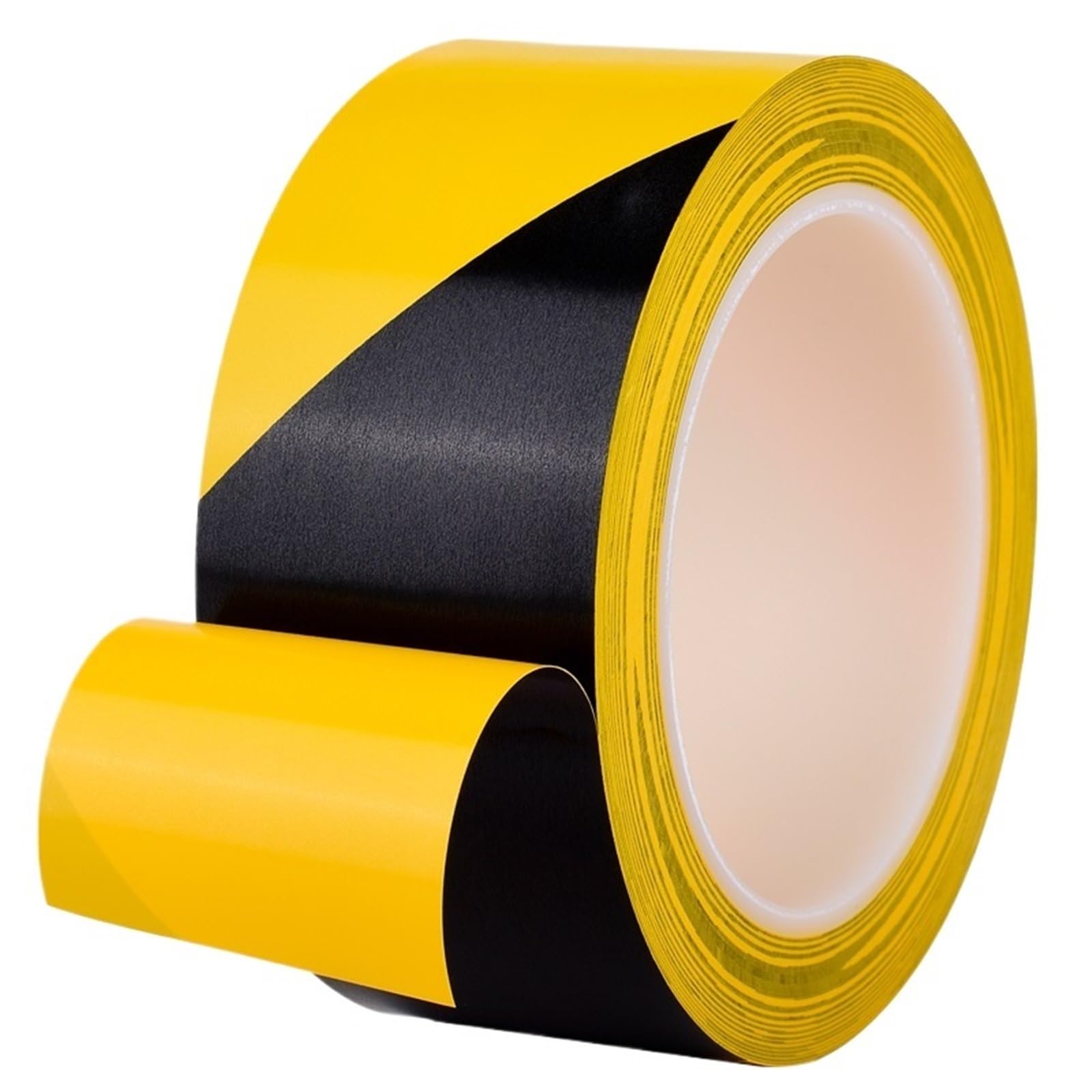 Cinta de advertencia, cinta de peligro negra y amarilla, 20-50 mm de ancho, cinta de barrera de seguridad de PVC de 33 m, paquete de 2 (50 mm), ideal para construcción, señalización de precaución y