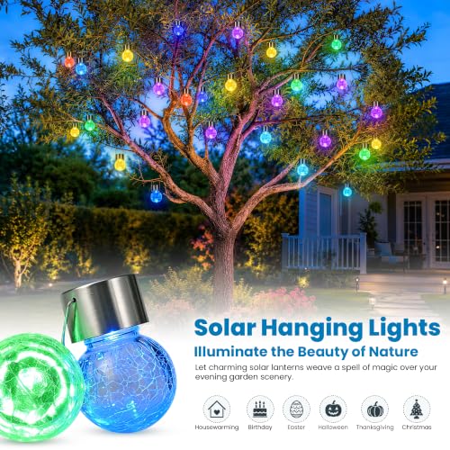 SOLPEX Solar Hanging Lanterns Solar Christmas Lights Outdoor Ornaments 12Pc - image 2