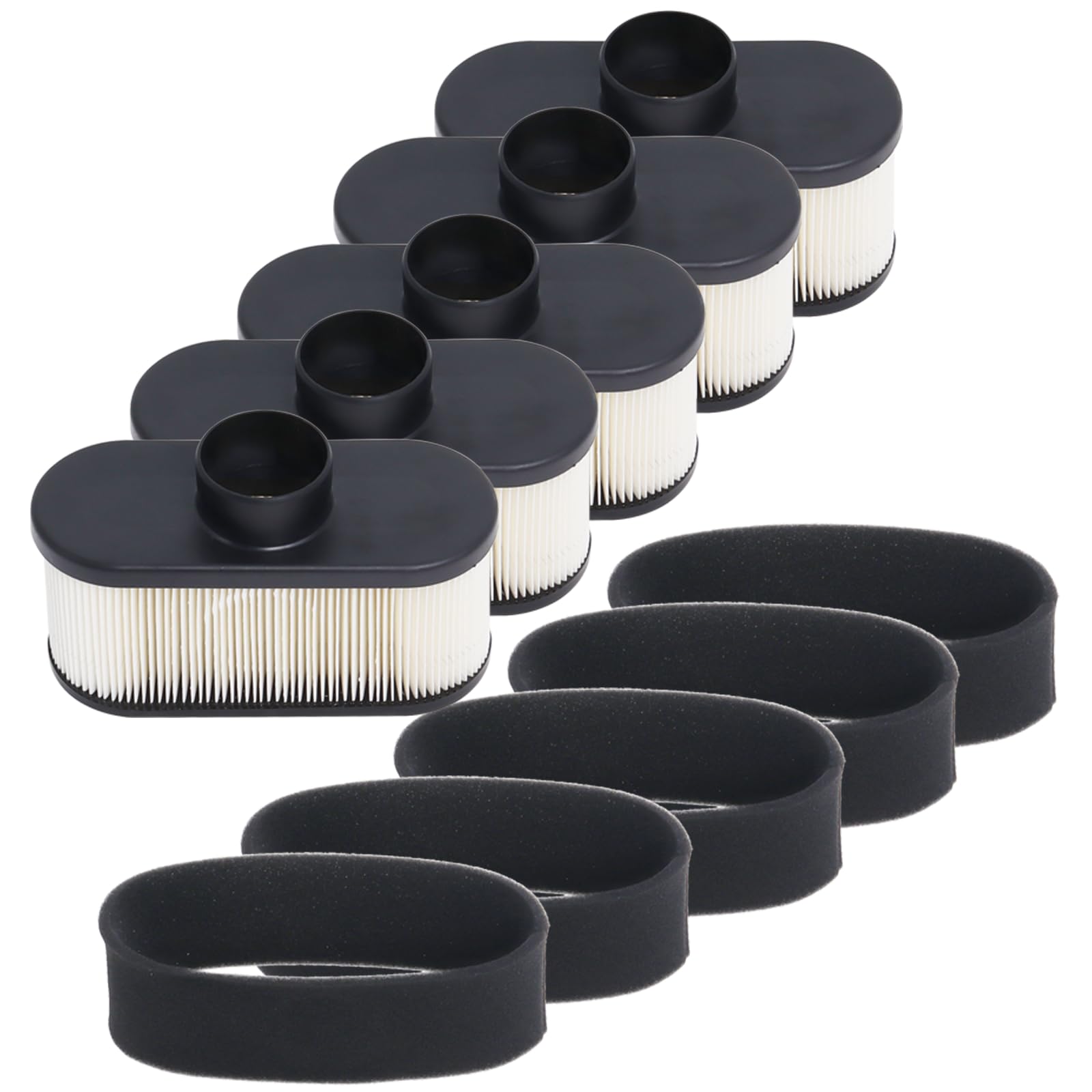 11013-7047 Air Filter Compatible with Kawasaki FR691V FR651V FR730V FS481V FS541V FS600V FS651V FS730V 4-Cycle Engine Lawn Mower with 11013-7046 Pre Filter, Replace 11013-0752 11013-7049 Podoy 5 Pack