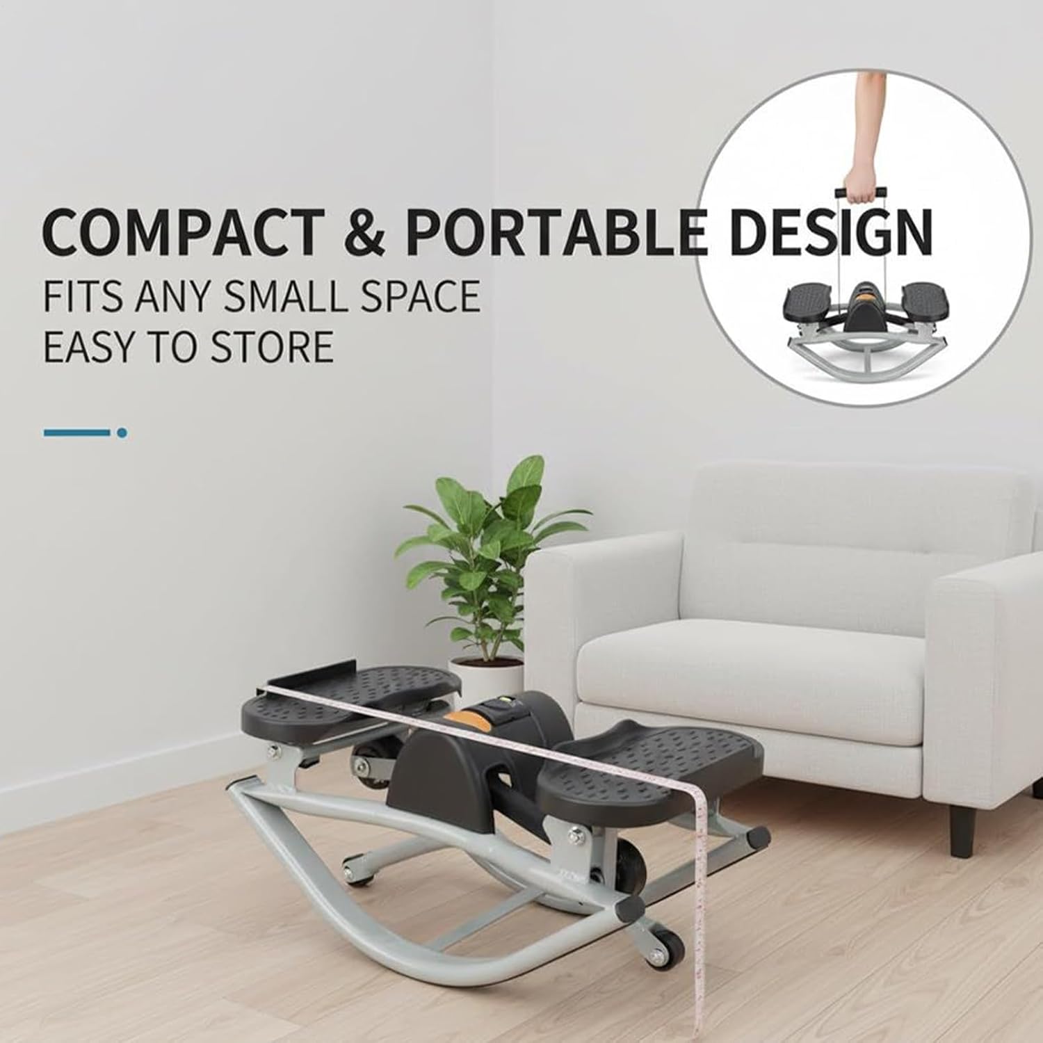 Rock Sturdy Stepper, Workout Exercise Equipment, 19.69x9.84x9.84 Inches Compact Steppers with Durable Material, Home Apartment Fitness Gear, Legs Abs Glutes Trainer with Design, Women Men Use