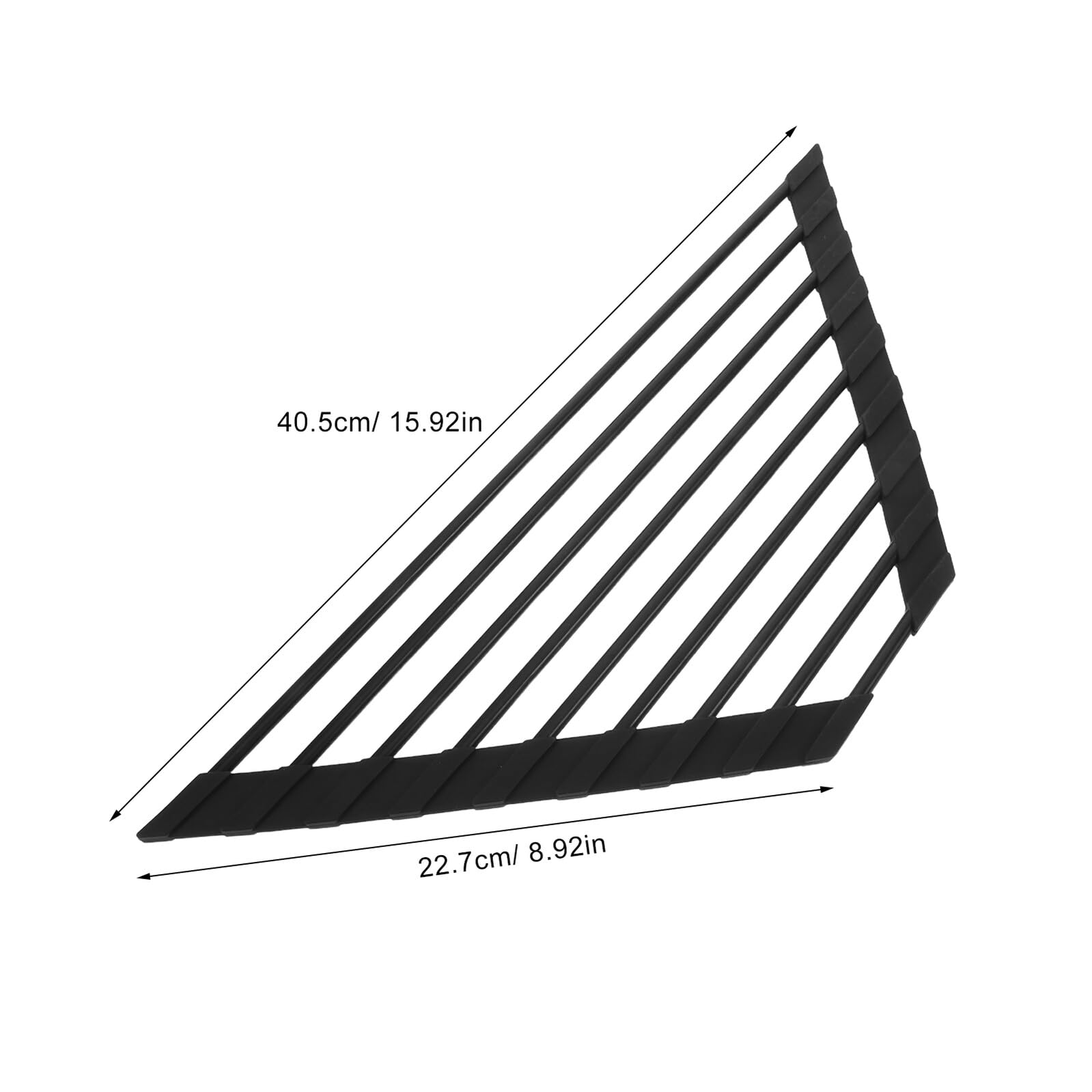 Escurridor triangular de acero inoxidable para fregadero, escurridor de platos con silencio de drenaje rápido, diseño que ahorra espacio para encimeras limitadas, ideal para cocina