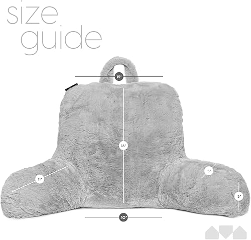 Miniatura 8 de Milliard Almohada de lectura, almohada de asiento para cama, almohada de respaldo y respaldo, con piel sintética, funda extraíble, 18 x 15 pulgadas,