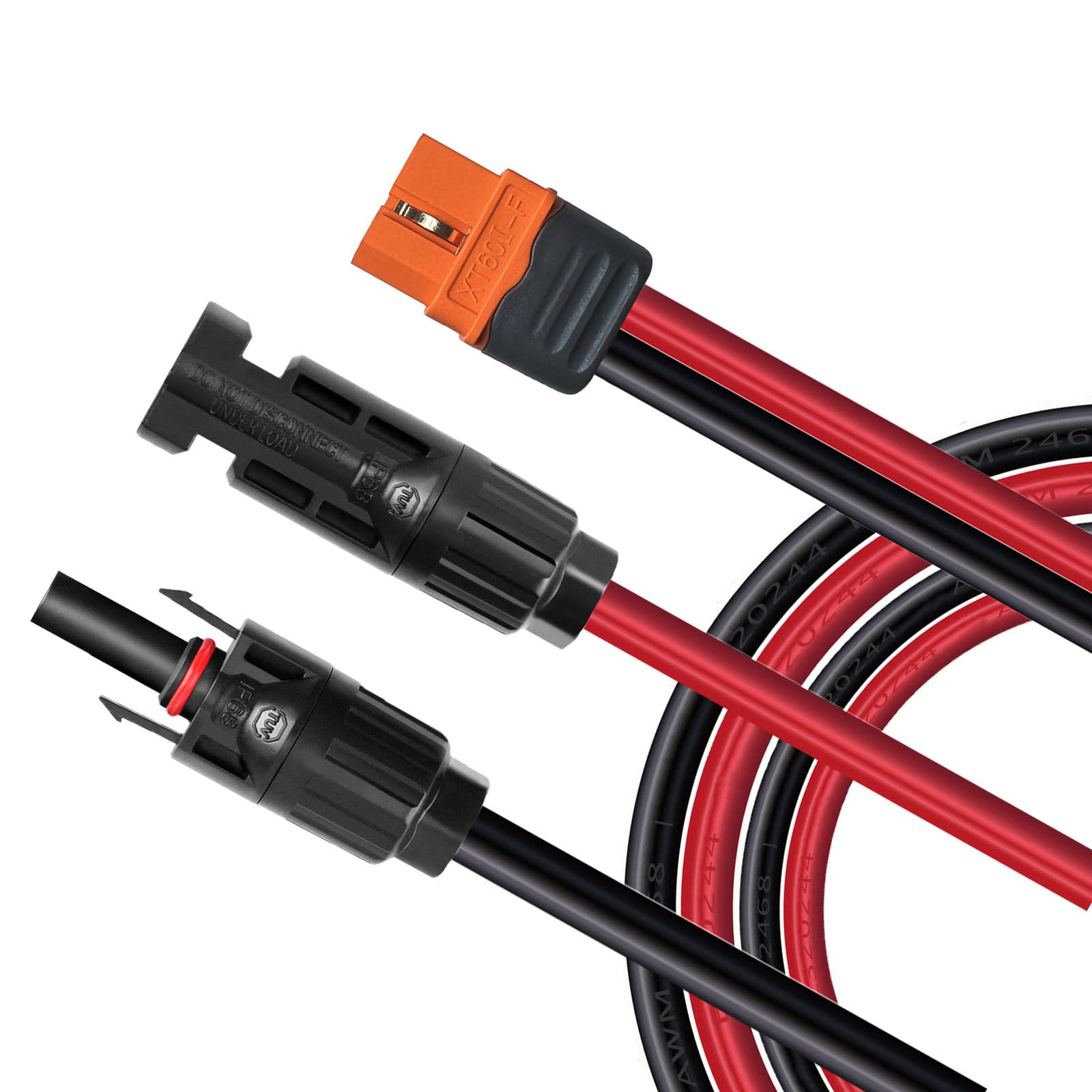 Cable de carga solar a XT60i adaptador conector conector panel solar 12AWG XT60i-F cable compatible con generador solar portátil (0,6 m)