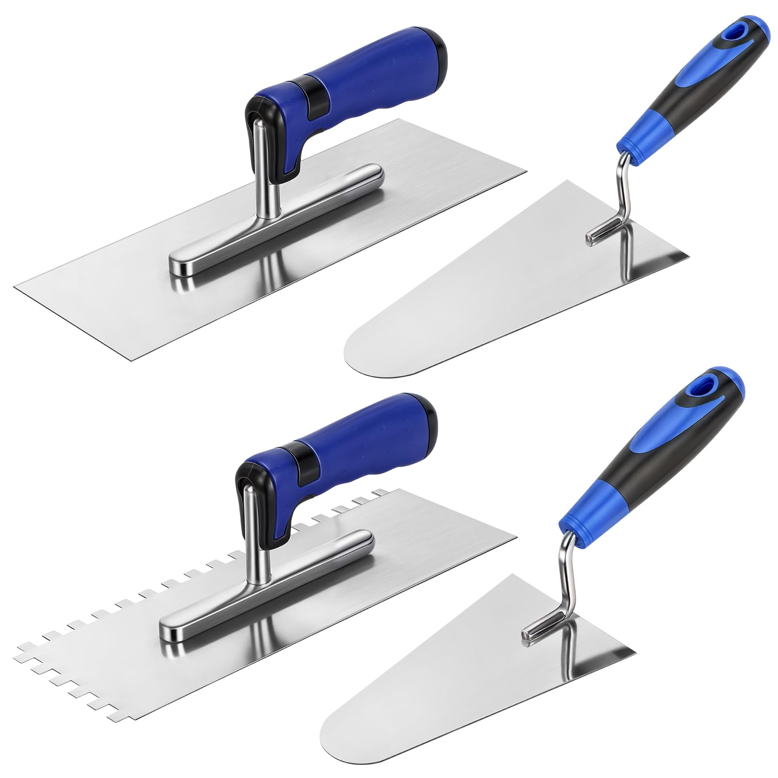 Lasnten 4 Pcs Masonry Trowel Set High Carbon Steel Concrete Trowel