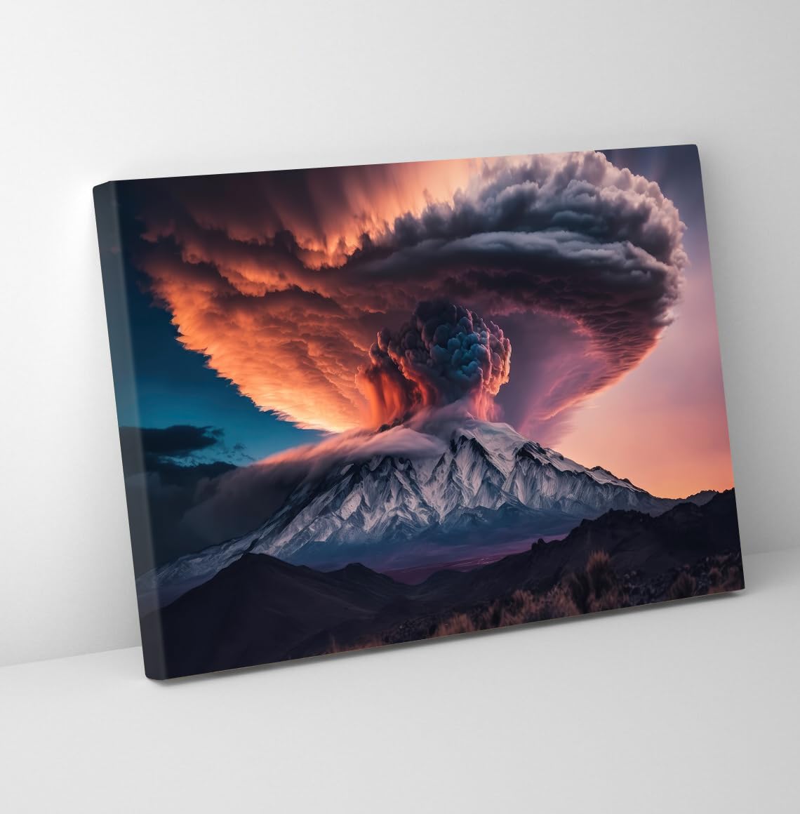 GADGETS WRAP Canvas Gallery Wrap Framed for Home Office Studio Living Room Decoration (11x9inch) - Remarkable Volcanic Eruption