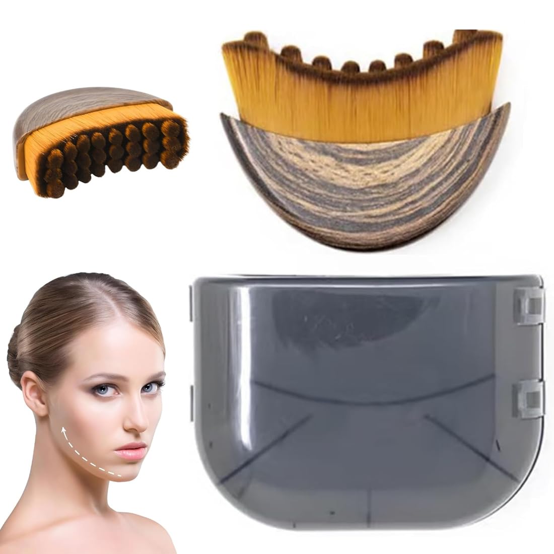 OYZOQ Lymphatische Gesichtsbürste, trockene Gesichtsbürste, lymph bürste, sanftes Lymphdrainage-Massagegerät, Kinn- und Kieferformung, trockenbürste lymphdrainage, um sich der Haut genau anzupassen