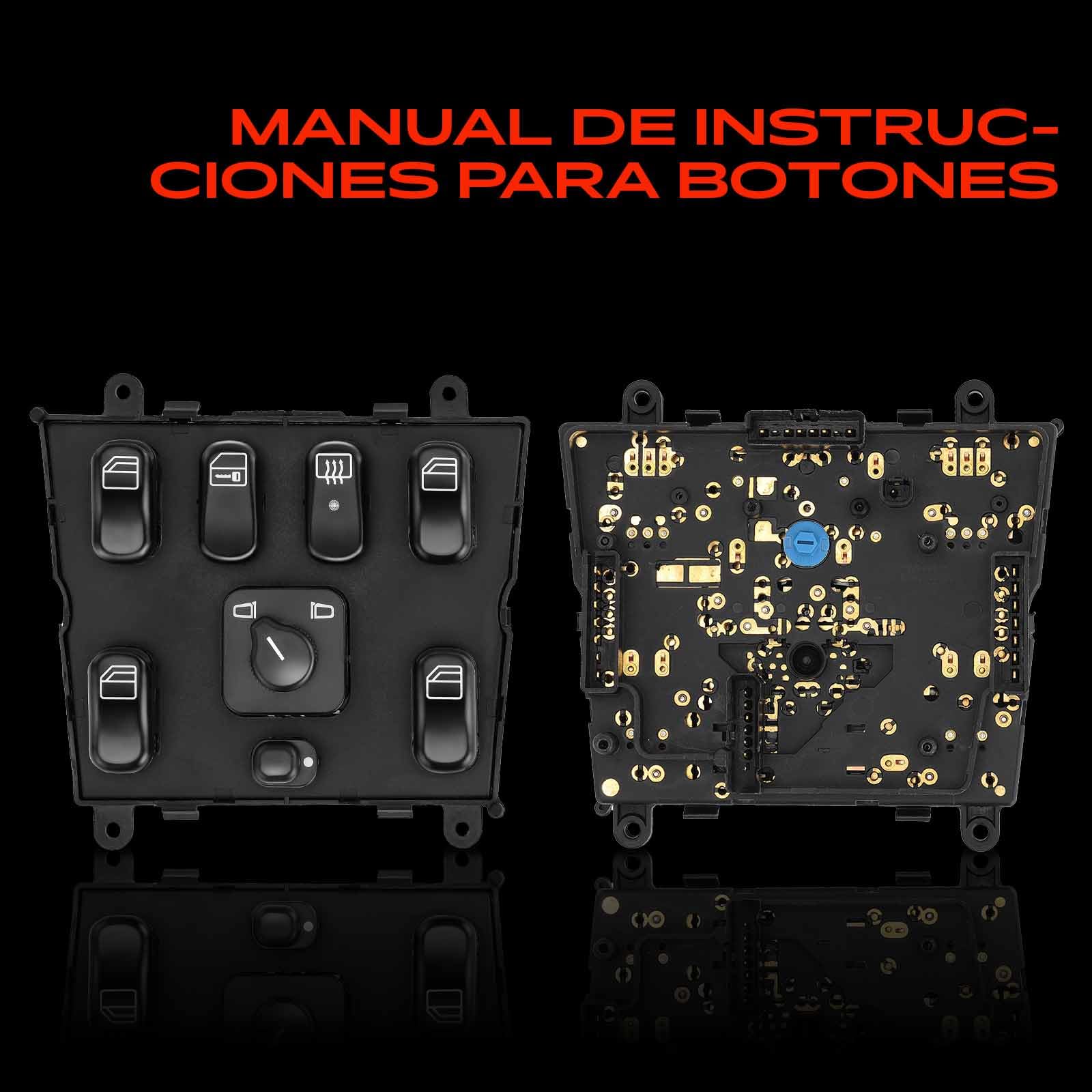 Frankberg Interruptores de botón para automóviles; SteuerInterruptor Compatible con Clase M W163 ML 55 AM.G ML 230 ML 270 CDi ML 320 ML 350 ML 400 CDi ML 430 ML 500 1998-2005 Replace# 1638206610