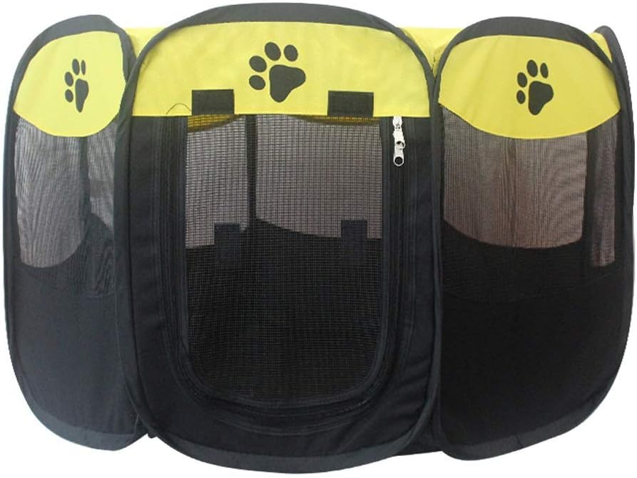 L.TSA Arena para Gatos Tienda de Mascotas Cerrado Producción de embarazos Jaula para Gatos Plegable al Aire Libre Anti-Mosquitos Sala de partos para Gatos (Color: Amarillo)