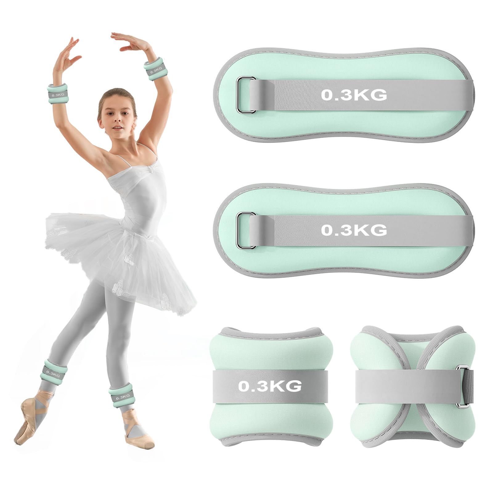 2PCS Gewichtsmanschetten Fuß, Gewichte für Beine und Arme, Ankle Weights, Handgelenk Gewichte, Knöchelgewichte für Pilates, Yoga, Gehen, Joggen, Aerobic