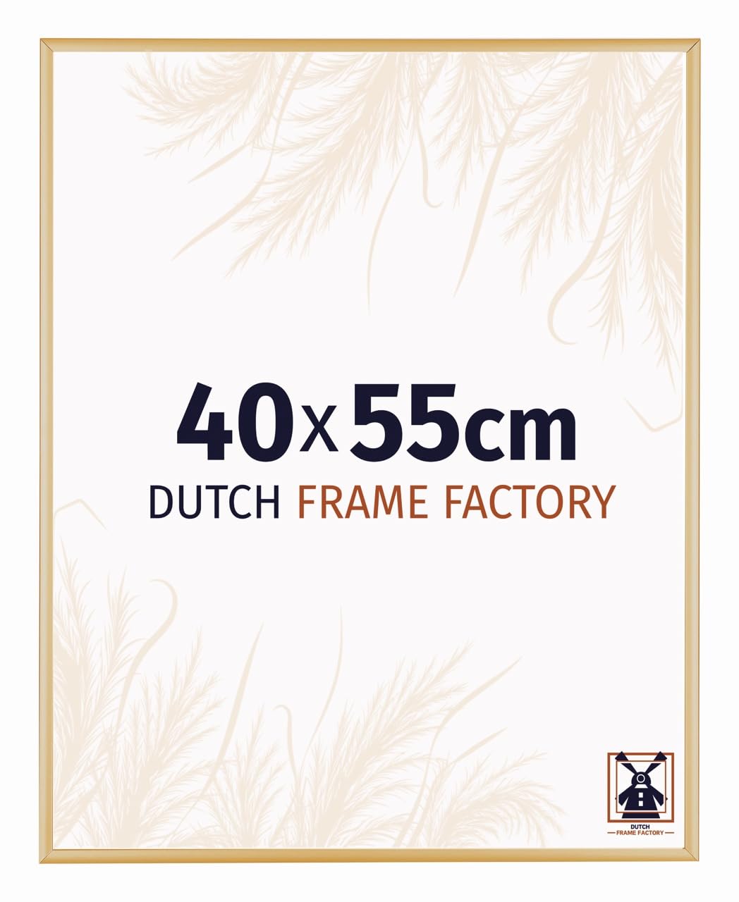 Dutch Frame Factory - Picture frame 40x55 cm - Gold Vintage - Aluminium Picture frame with Antireflex Acrylic glass - Photo frame 40x55 cm - Kampen