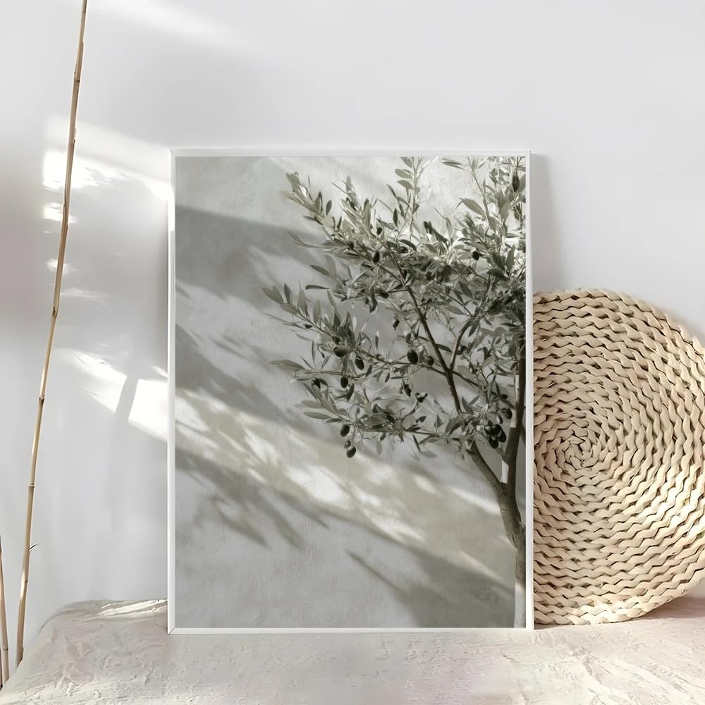 Dittelle Minimalist Nature Botanical Olive Tree Poster for Modern Home Decor Living Room Dormitory Wall Art Canvas Prints(60x80cm/Frameless)