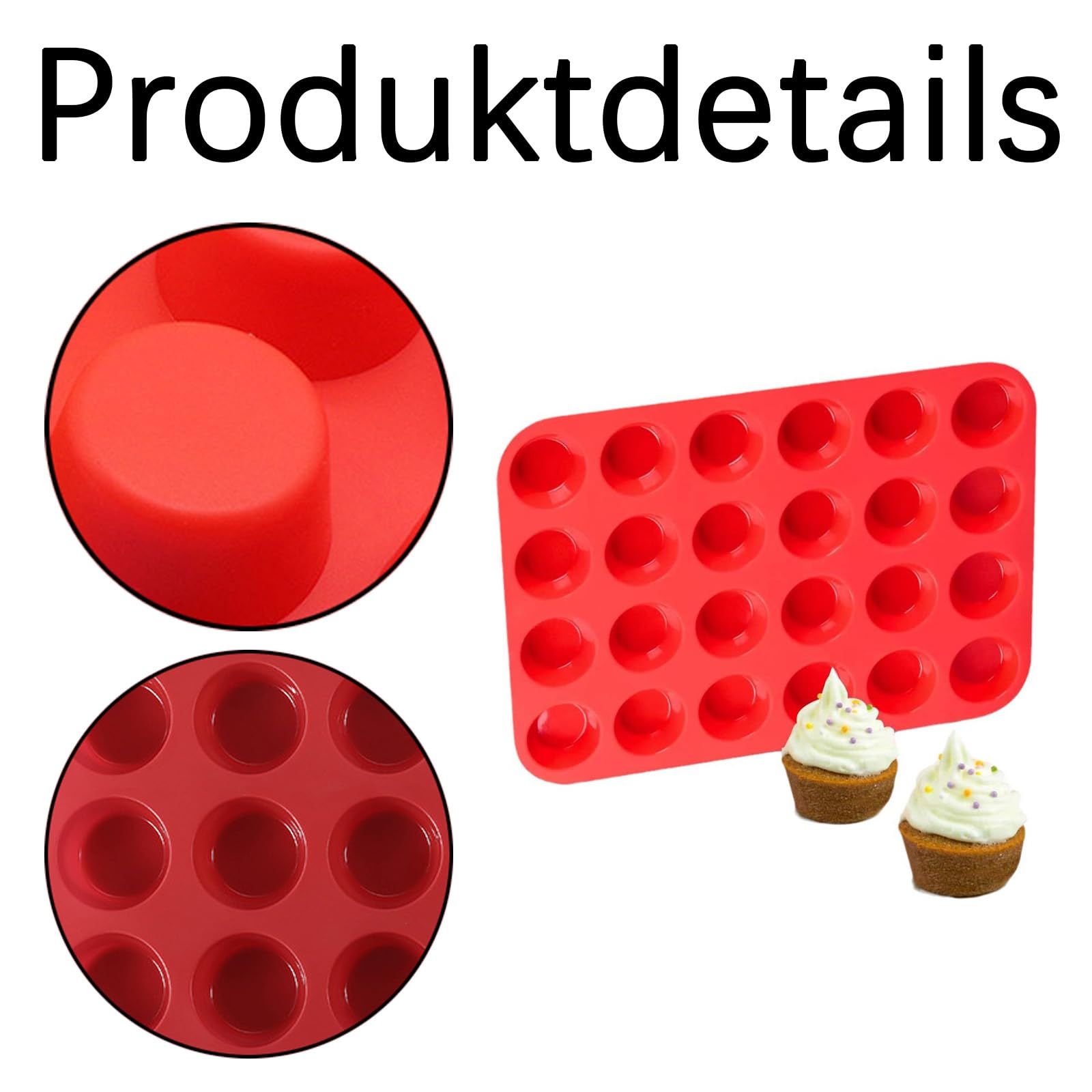 2x Silikon Muffin Backformen - 24 Cupcakes Gleichzeitig Backen Mit Antihaftbeschichtung