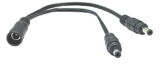 1 to 2 Power Split Dongle Cable for 5.5 x 2.5mm Barrel Connector - Y25