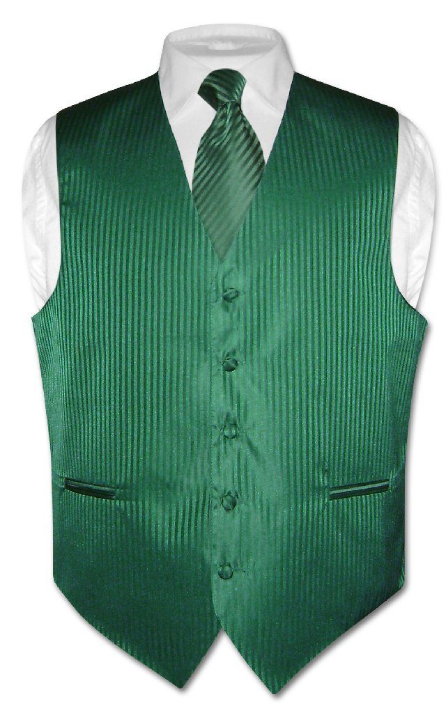 Men's Dress Vest & NeckTie ROYAL BLUE Color Vertical Striped Design Neck Tie Set-image-42