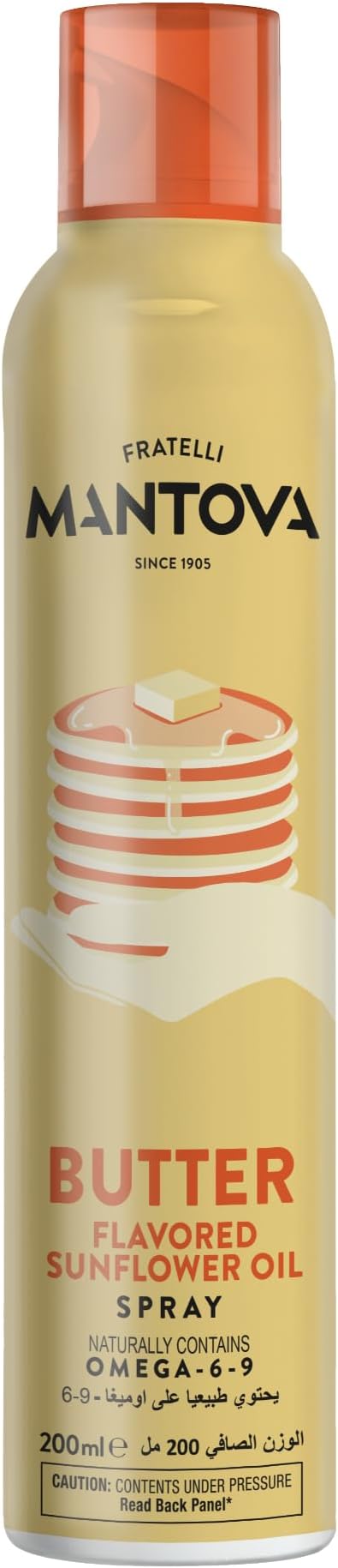 Fratelli Natural Flavour Butter 200 ml | Gluten-free| Oil Spray Ideal for Grilling, Baking & Sauteing