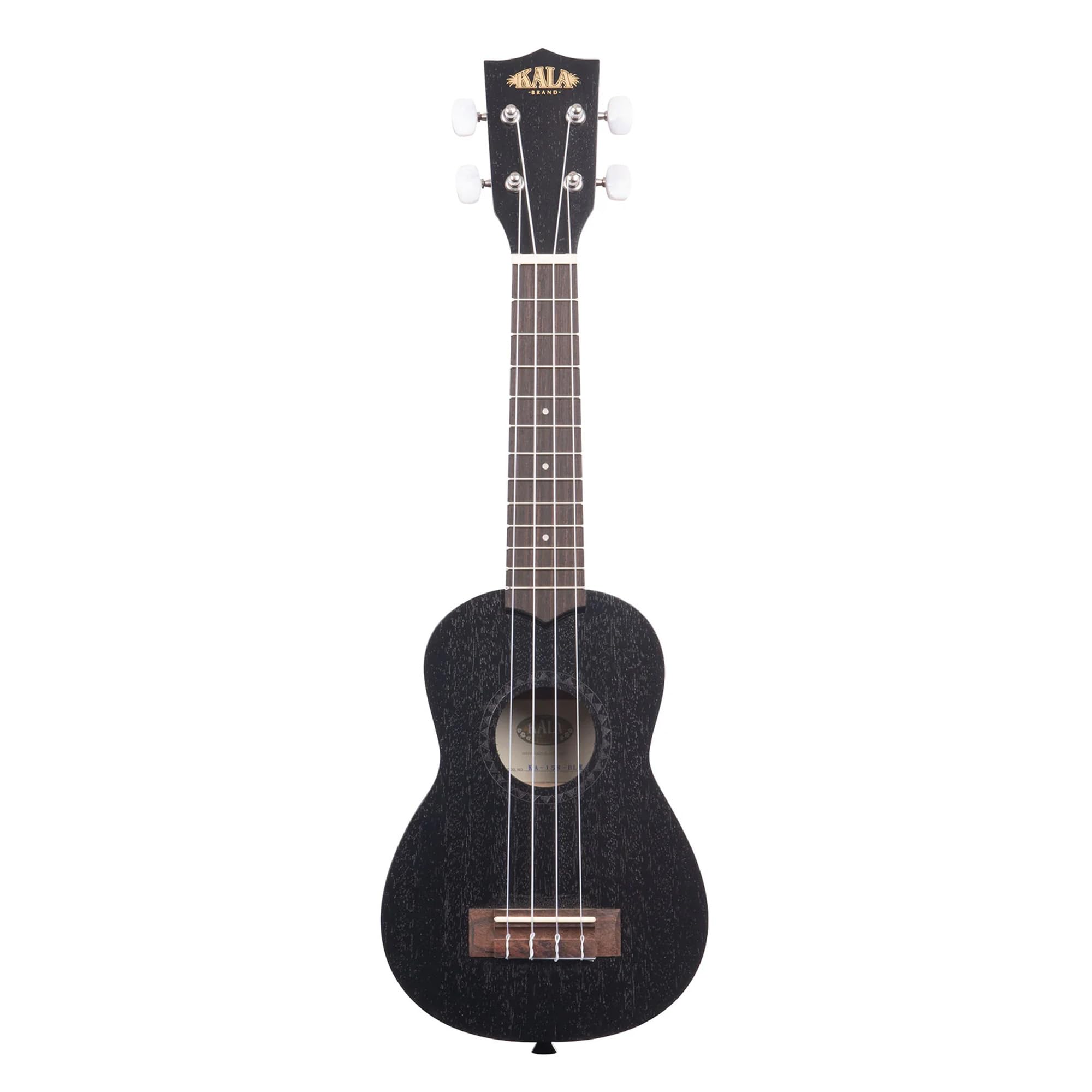 Kala KA-15S-BLK - Ukulele Soprano Bambini Adulti Studenti e Principianti, Ukulele Scuola Media in Mogano e Noce per Musicisti Esperti e Nuovi con 4 Corde - Strumenti Musicali Bambini a Corda, Satinato