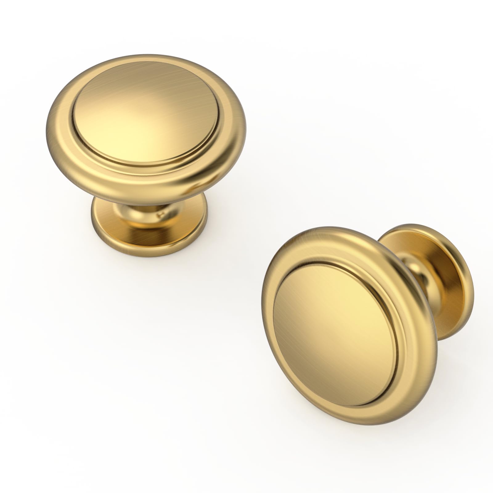 Amerdeco 10 Pack 1-1/4 Inch Champagne Bronze Cabinet Knobs for Kitchen, Bathroom, Closet, Cupboard