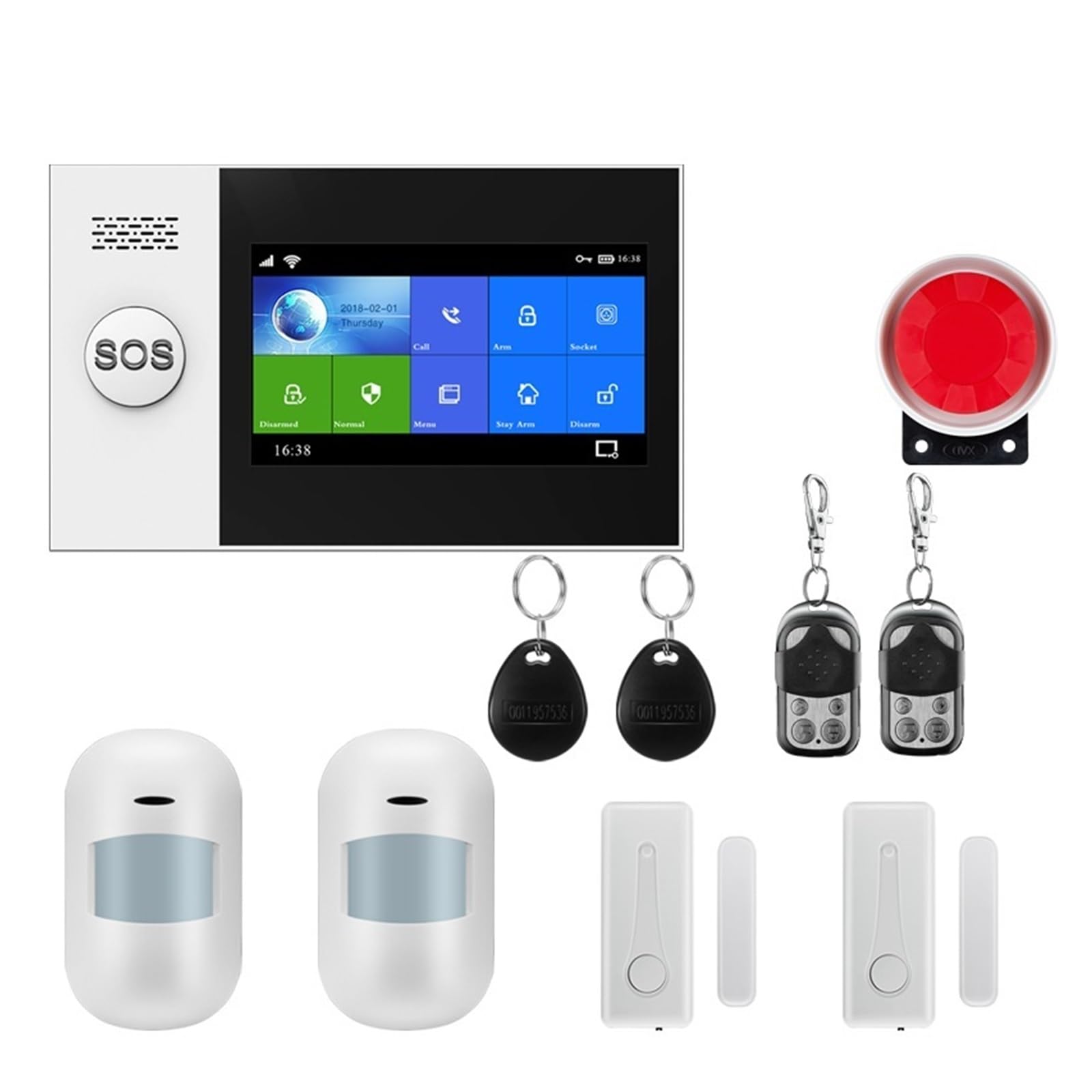 Sistema de Alarma para Casa, Control inalámbrico de la aplicación del de alarma GSM de la seguridad del hogar de con el detector del sensor de movimiento 433Mhz,para el hogar(W4B2)
